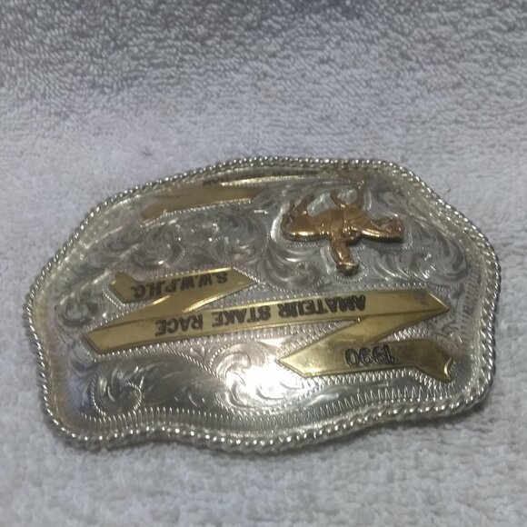1990 Amateur Stake Race S.W.W.P.H.C Super Skip Bar Trophy Buckle Excellent  !! main image 10